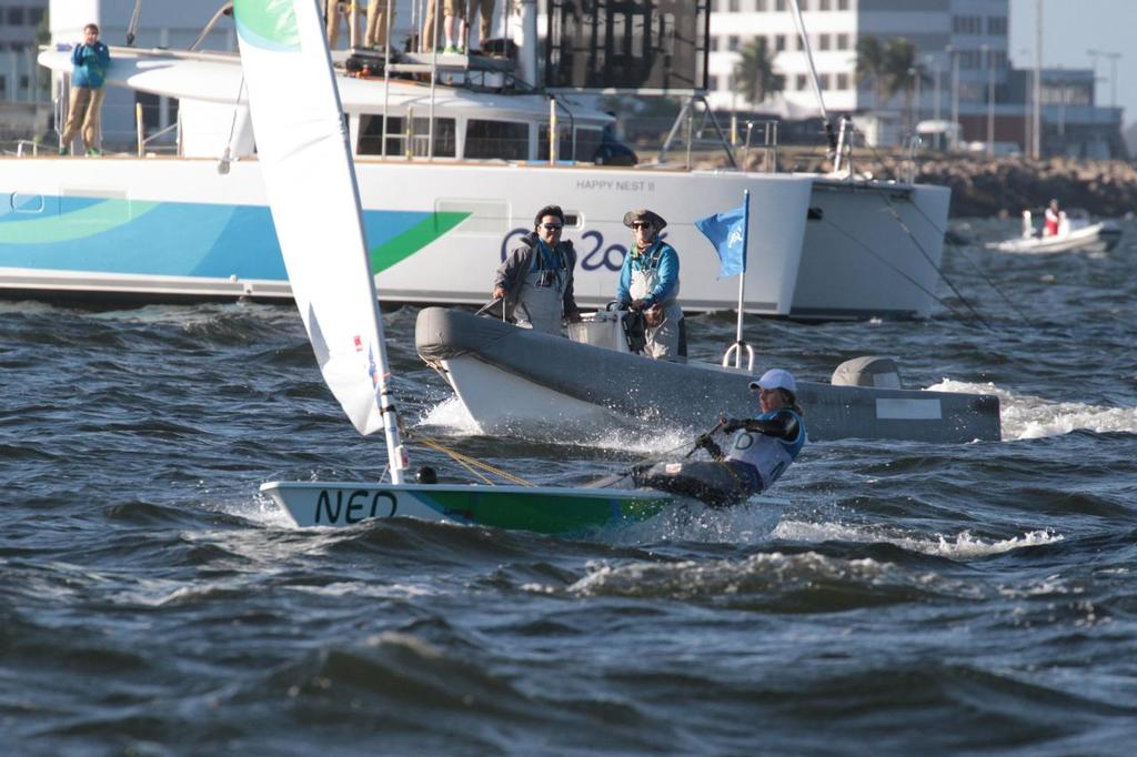 Day 6 - Laser Radial August 13, 2016. Final Qualifier. Cries leader Marit Boumeester (NED) © Richard Gladwell www.photosport.co.nz